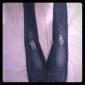 High waisted skinny  Blue ripped Jean